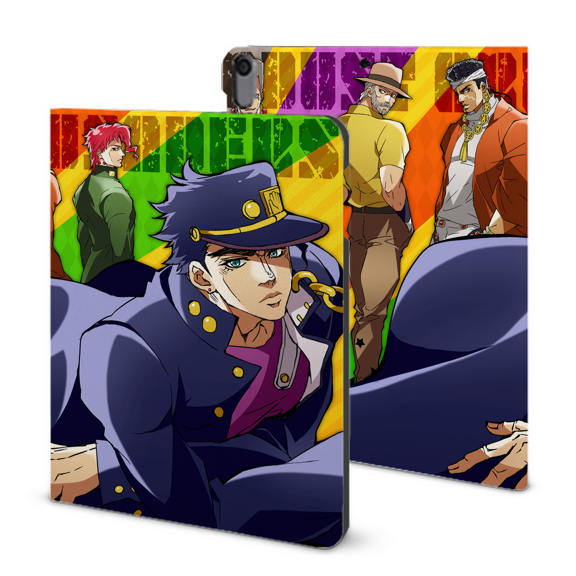 （画像用） ジョジョの奇妙な冒険 JoJo's Bizarre Adventure IPad ケース ブック型 PUレザー TPU 耐衝撃 軽量 薄型 ペン収納なし 全面保護 IPad 各モデル対応